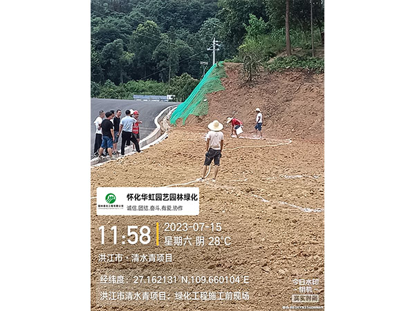 洪江市托口鎮(zhèn)清水青村綠化微景觀施工現場